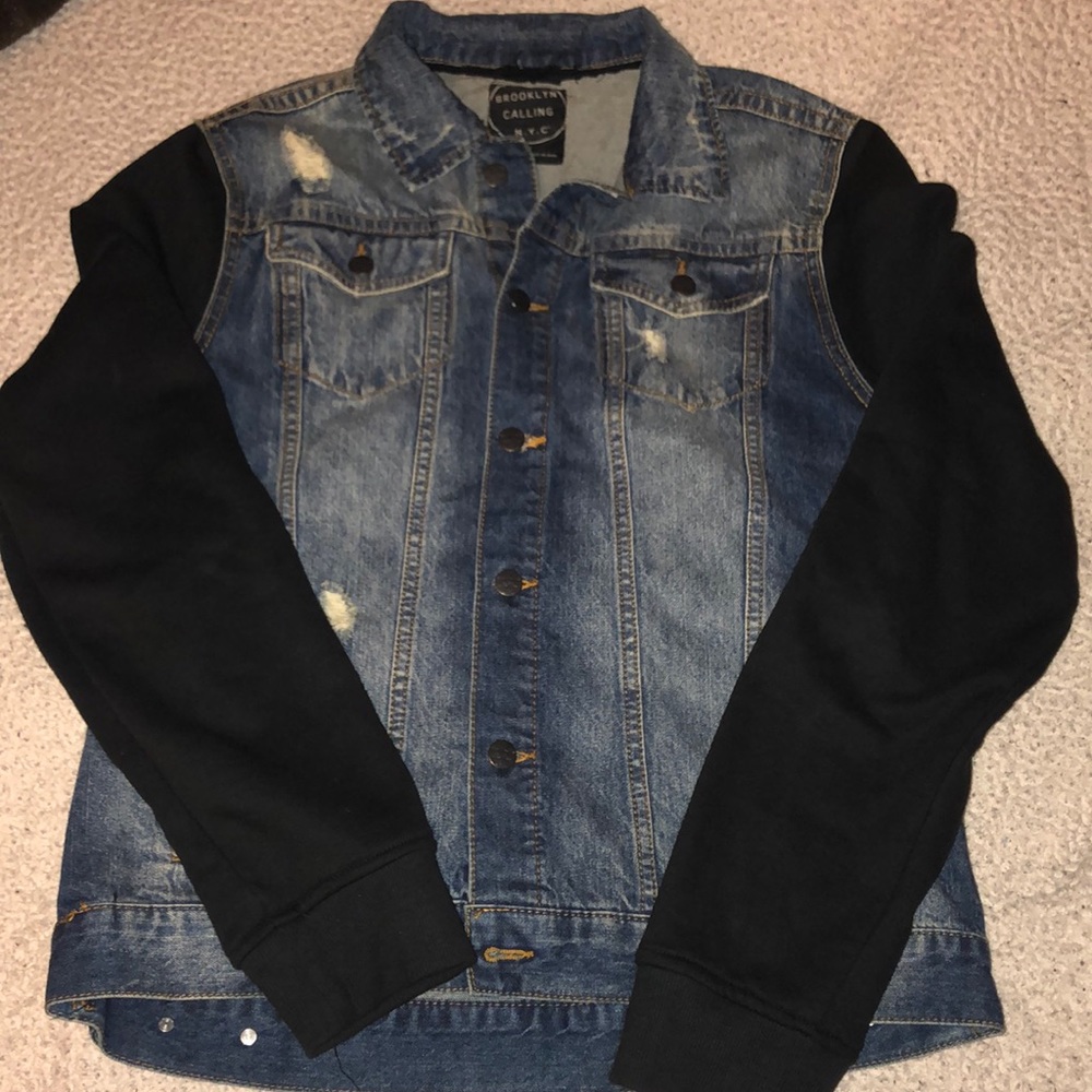 Jean Jacket with sweater sleeves